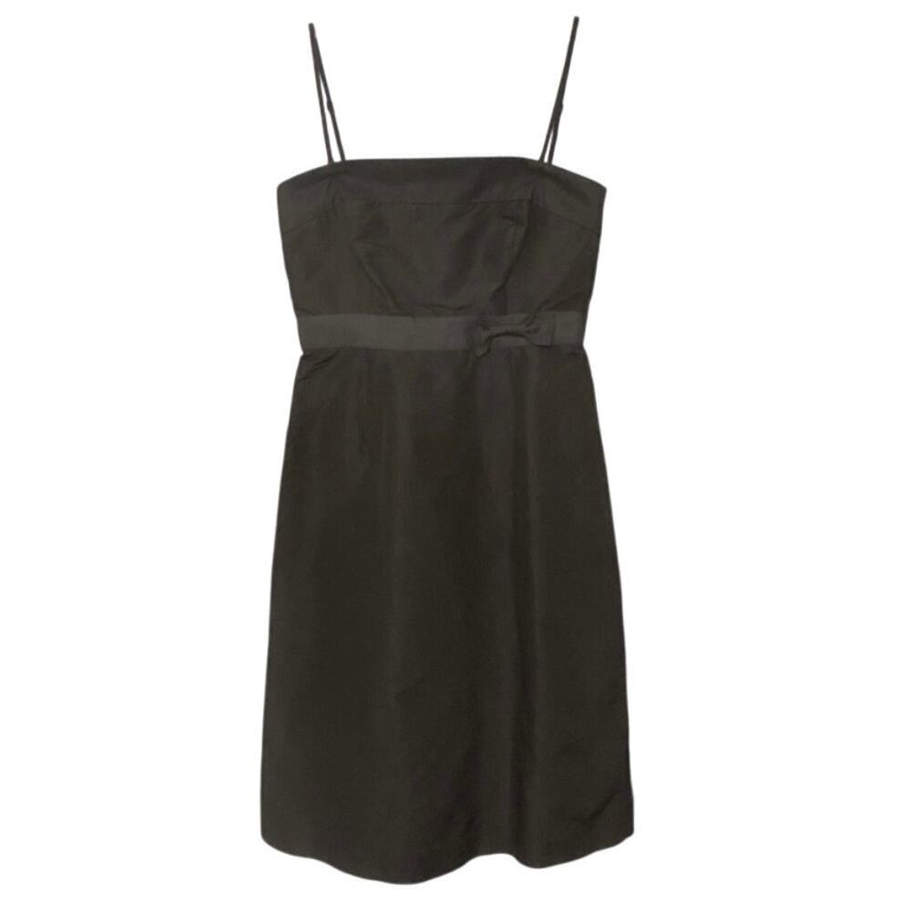J Crew 100% Silk Taffeta Vintage Y2K Chocolate Brown Party Dress Size 4